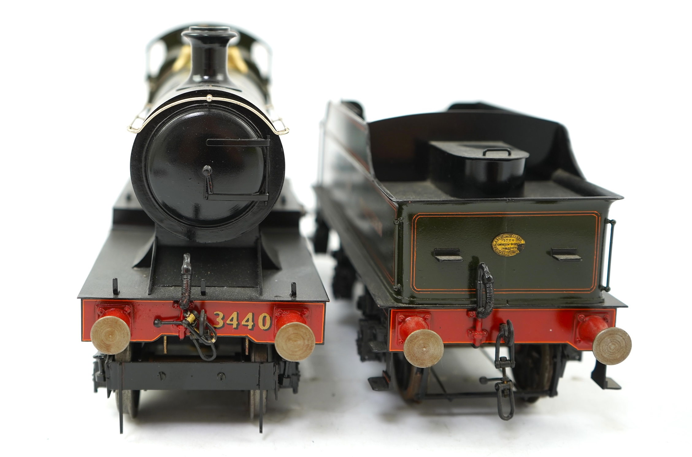 A Gauge One Cherry Scale Models (No. 60) model of GWR Class 37xx City of Truro 3440, 4-4-0 tender locomotive, powered for two rail operation.
